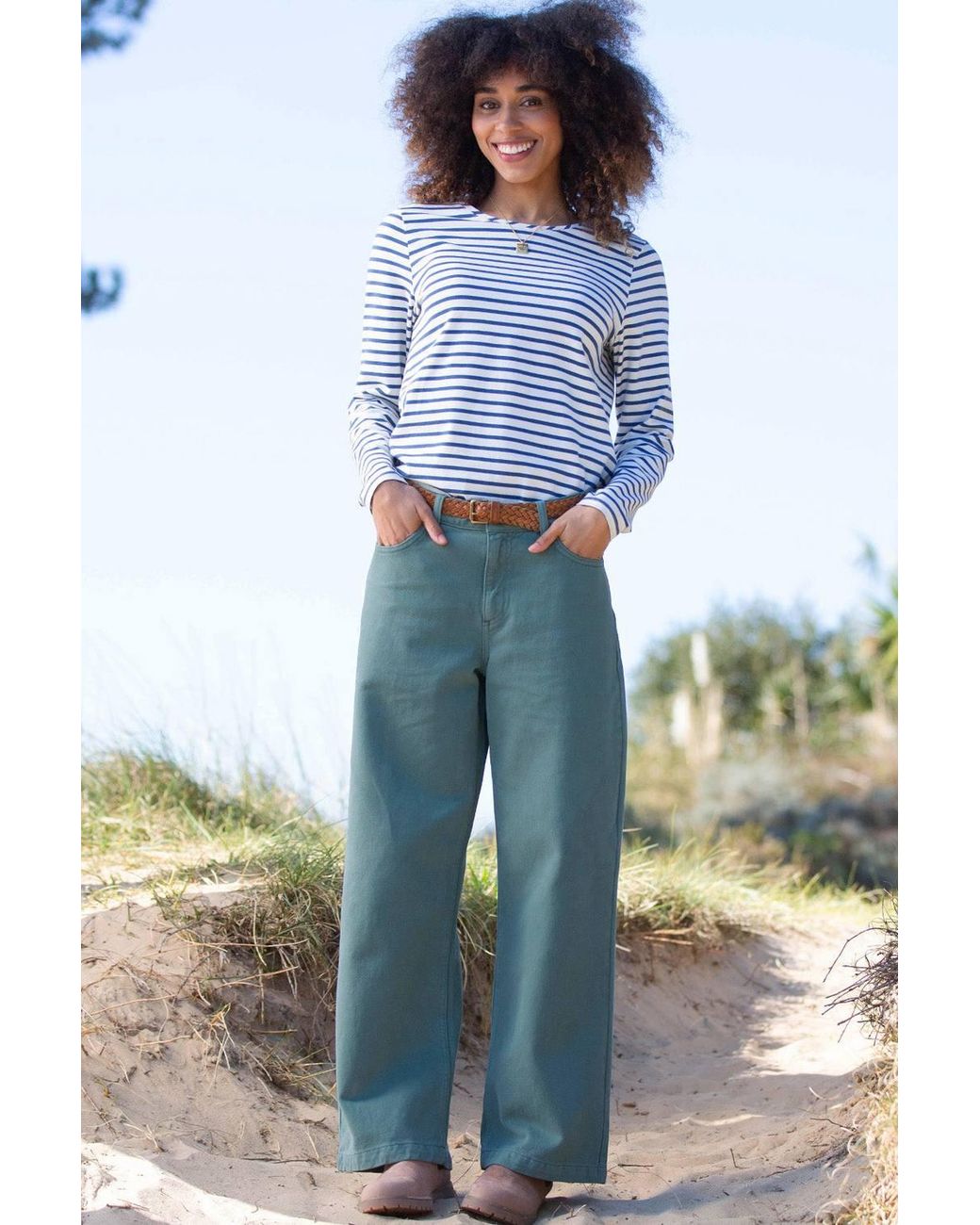 Kite Blue Wareham Wide Leg Twill Jeans