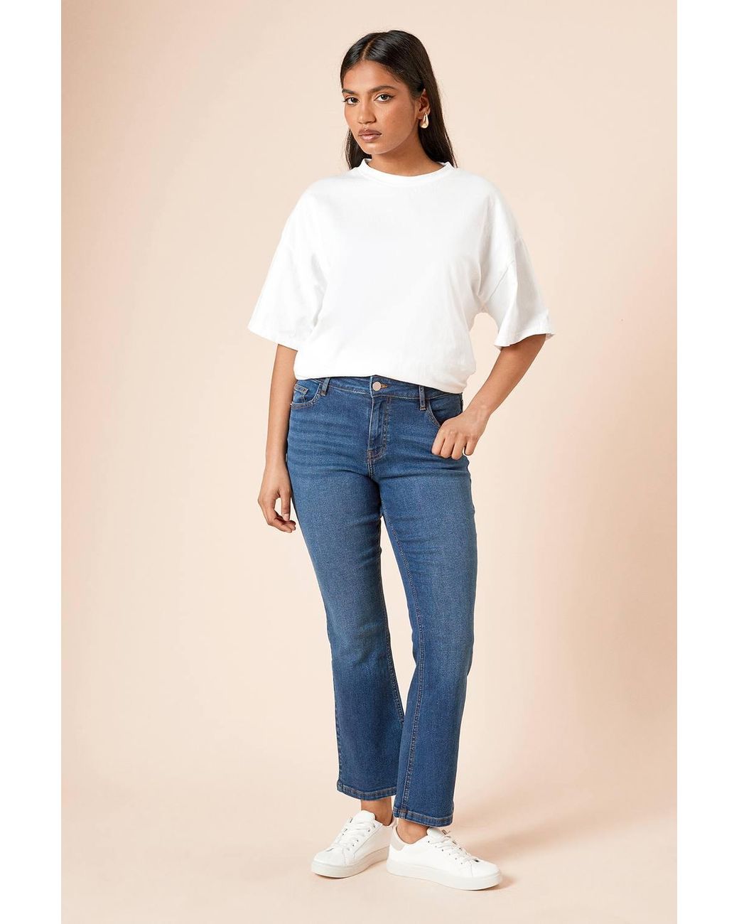 Dorothy Perkins Blue Petite Comfort Stretch Bootcut Jeans