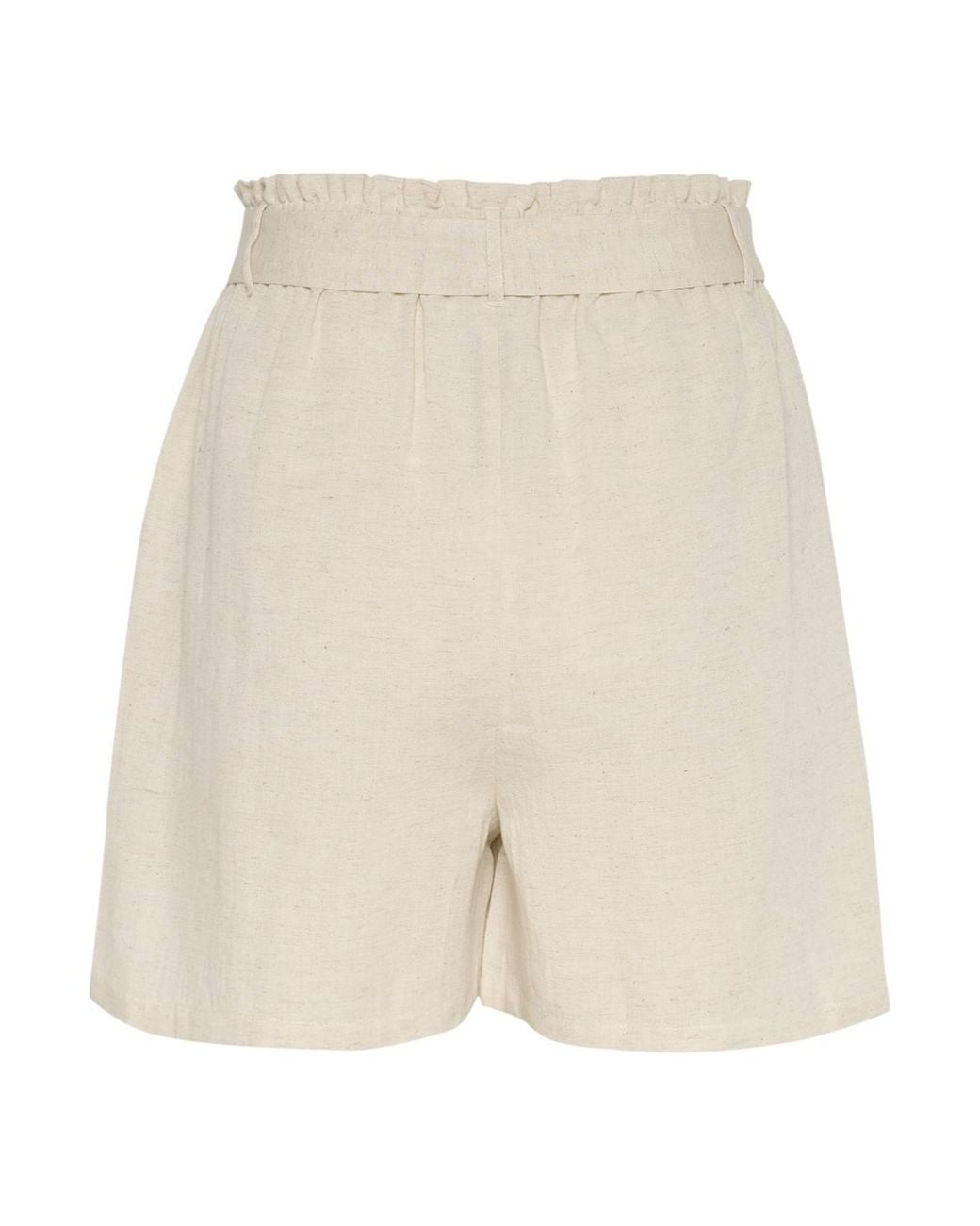 Kaffe Natural Karoline High Waisted Belt Shorts