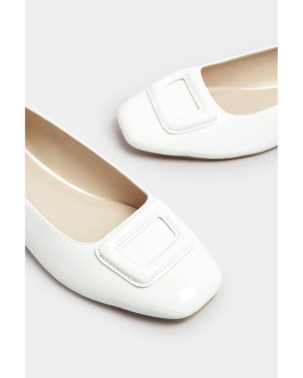 Long Tall Sally Blue Patent Square Toe Flats