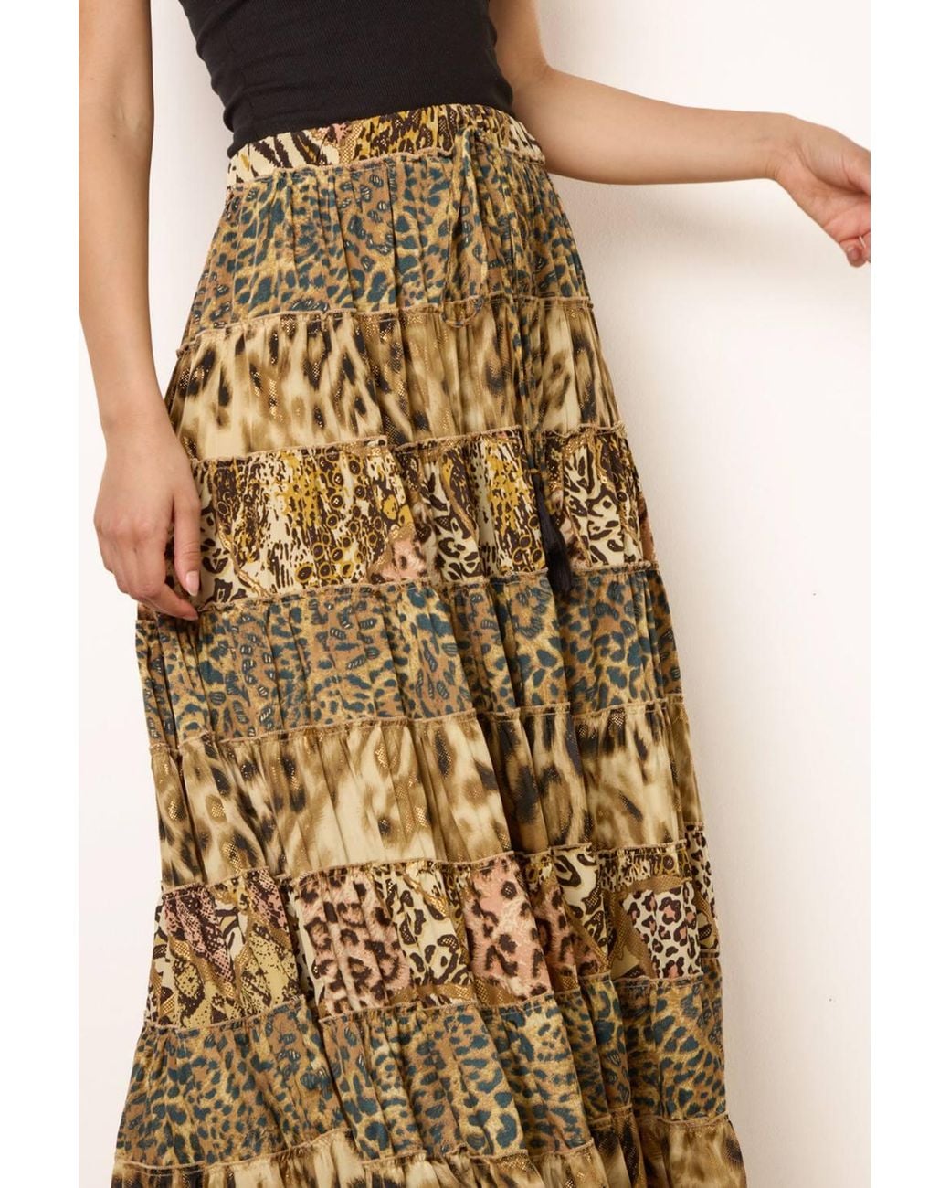 Blue Vanilla Natural Drawstring Maxi Skirt