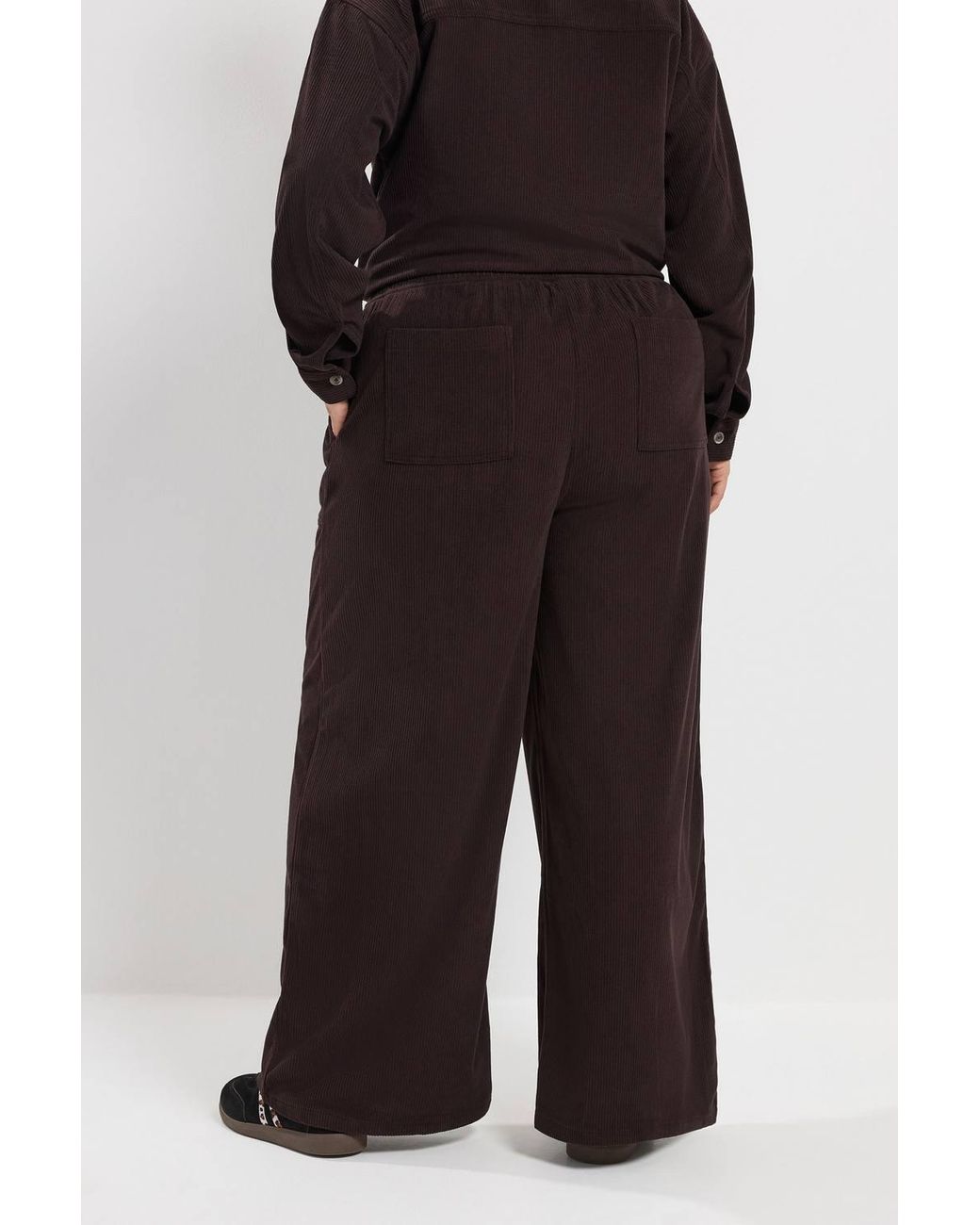 Yours Black Corduroy Wide Leg Trousers