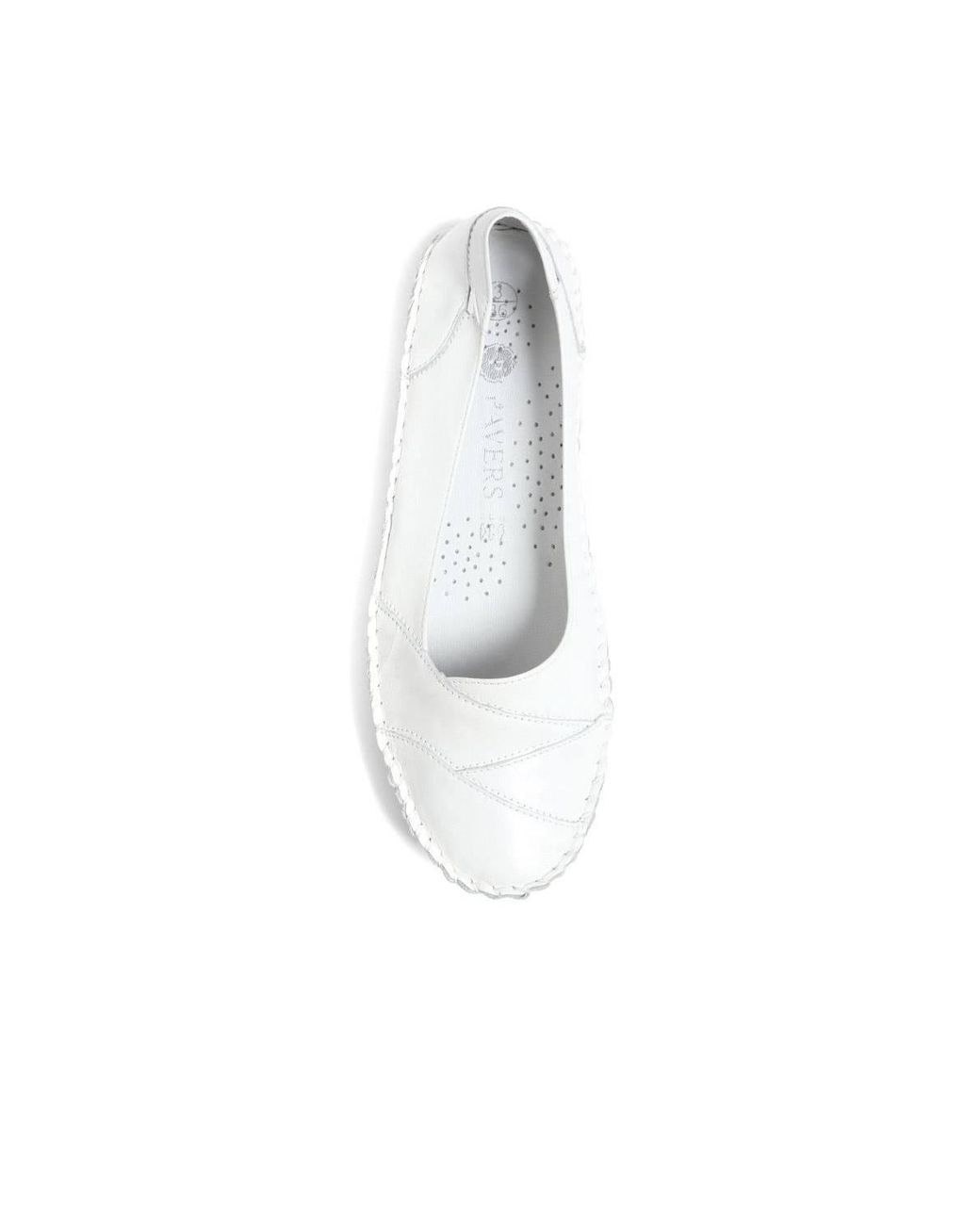 Pavers White Leather Slip-On Shoes