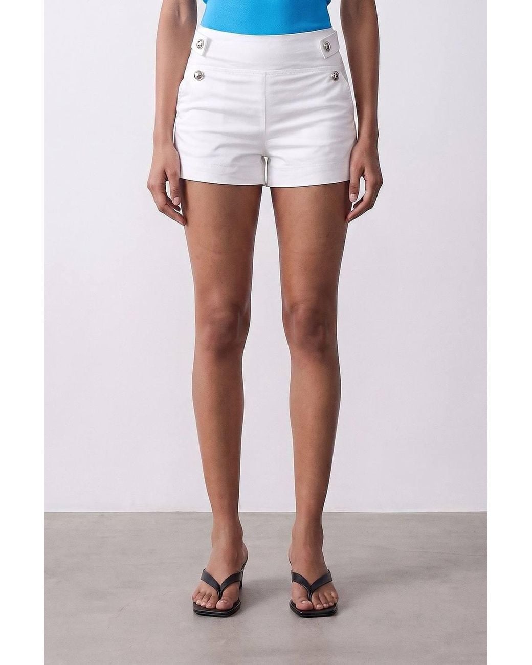 Dilvin Pink High-Waist Tailored Cotton Shorts