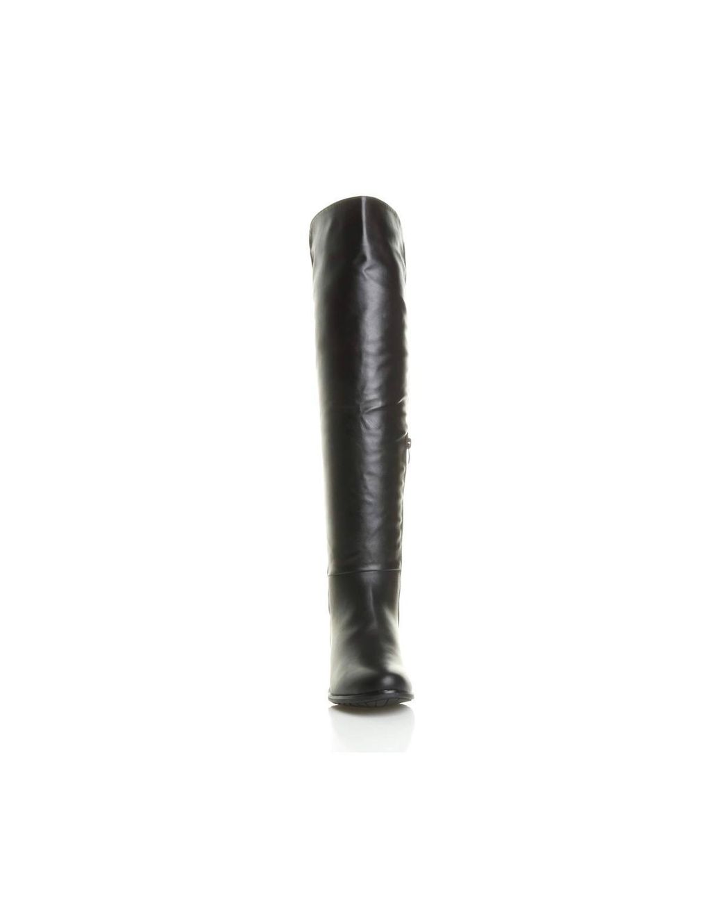 AJVANI Black Low Heel Elastic Zip Over The Knee Boots