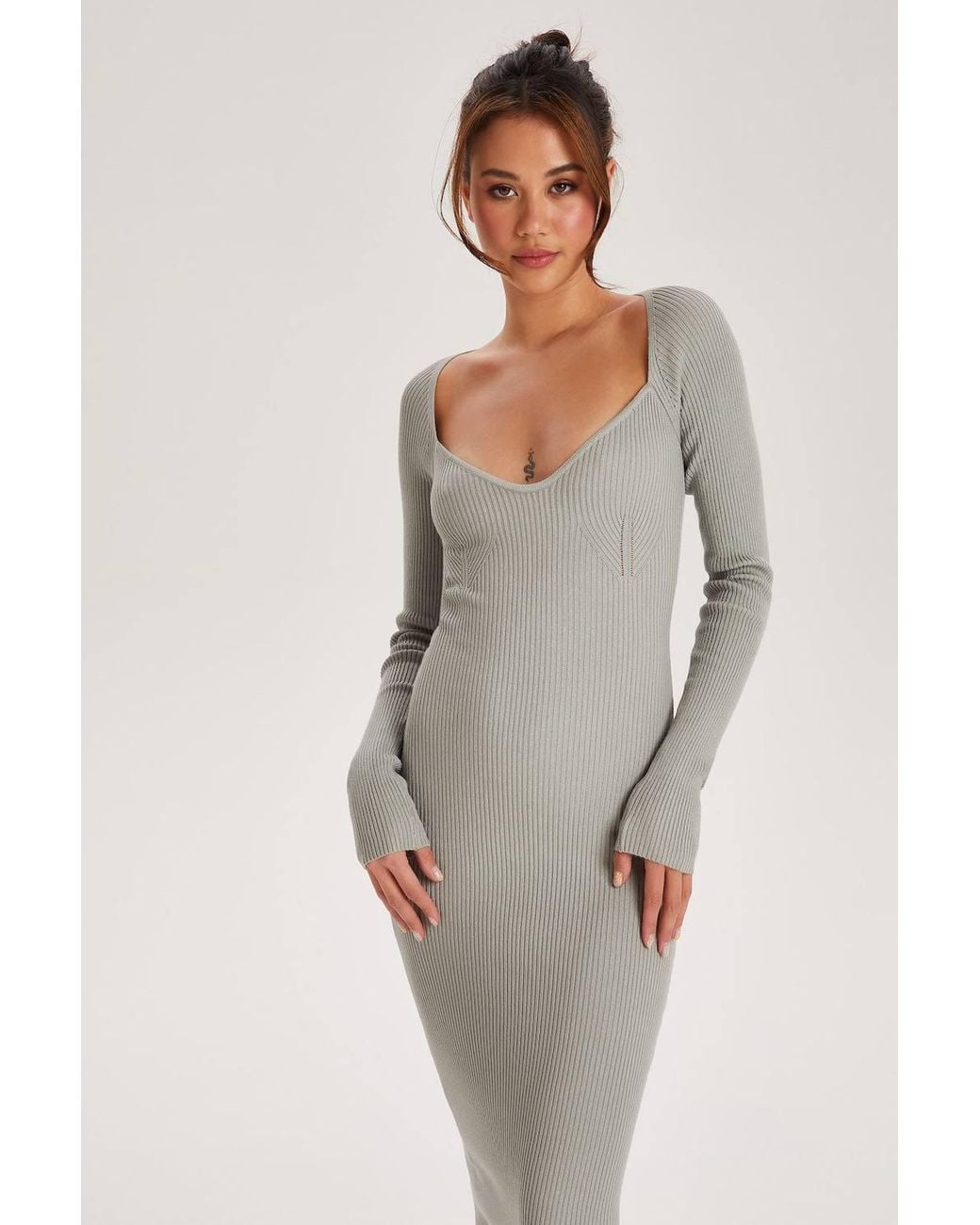 Urban Bliss Gray Tall Sweetheart Midaxi Dress