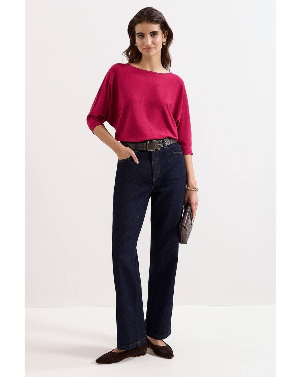 Phase Eight Red Cristine Draped Knit Jumper