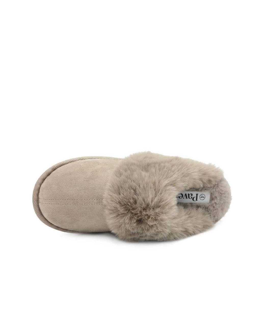 Pavers Natural Wide Fit Fur Slippers