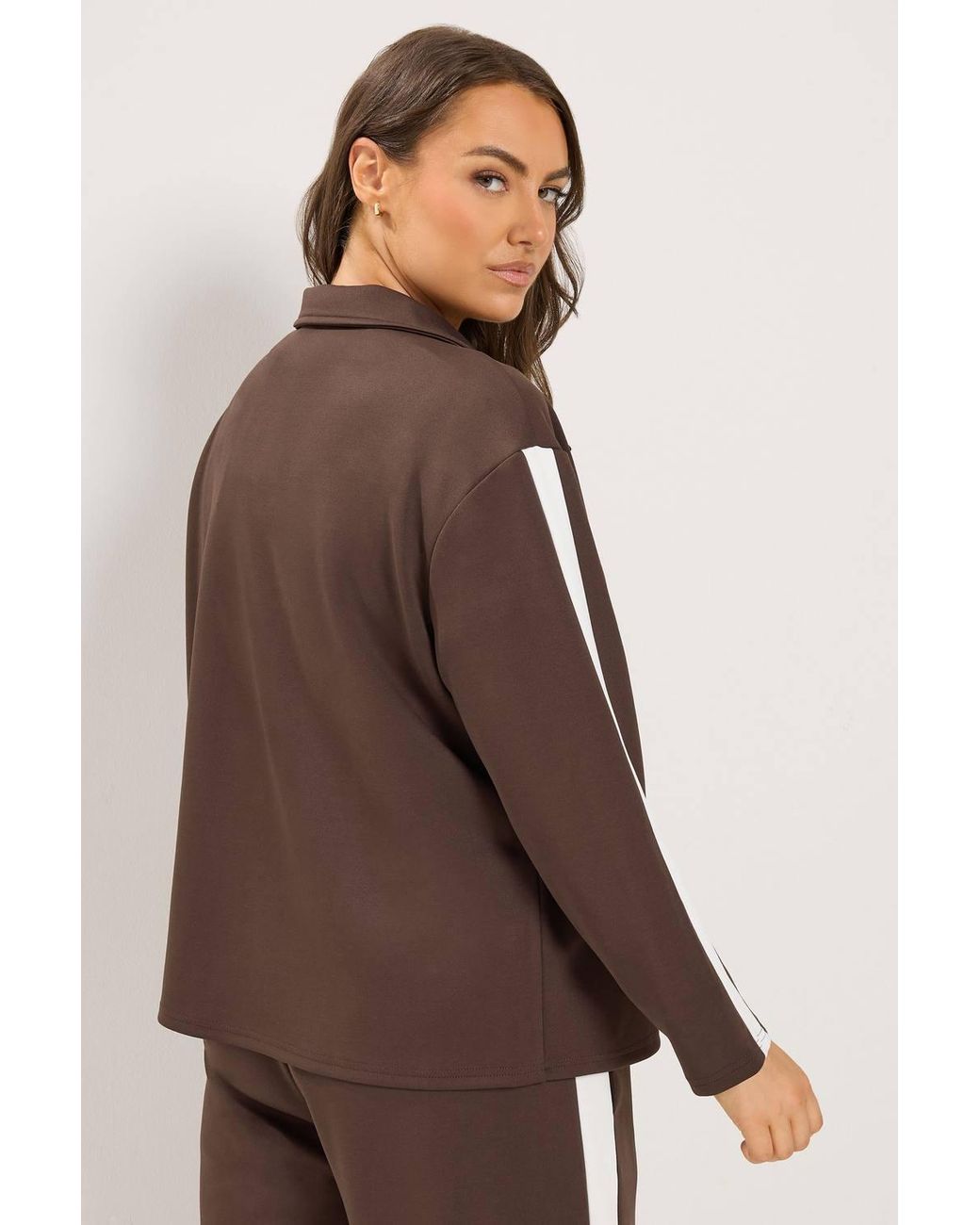 Yours Brown Side Stripe Jacket