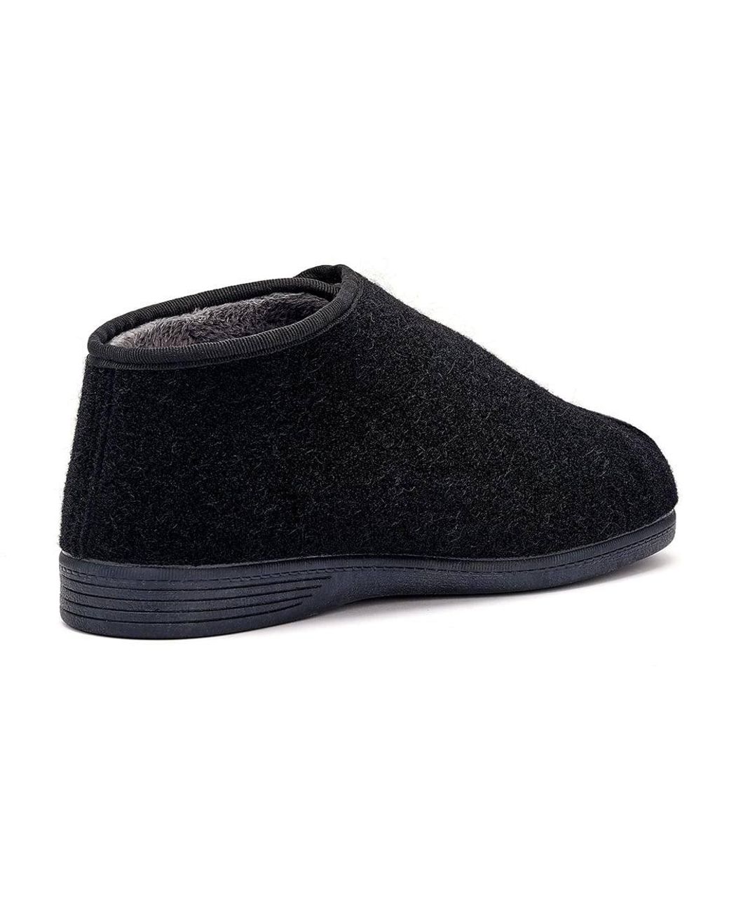 Hotter Black Wide Fit 'Nest' Bootie Slippers