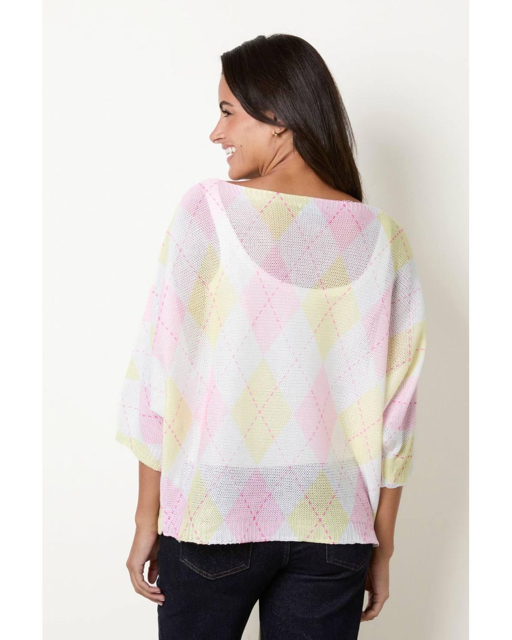 Blue Vanilla White Long Sleeve Round Neck Jumper