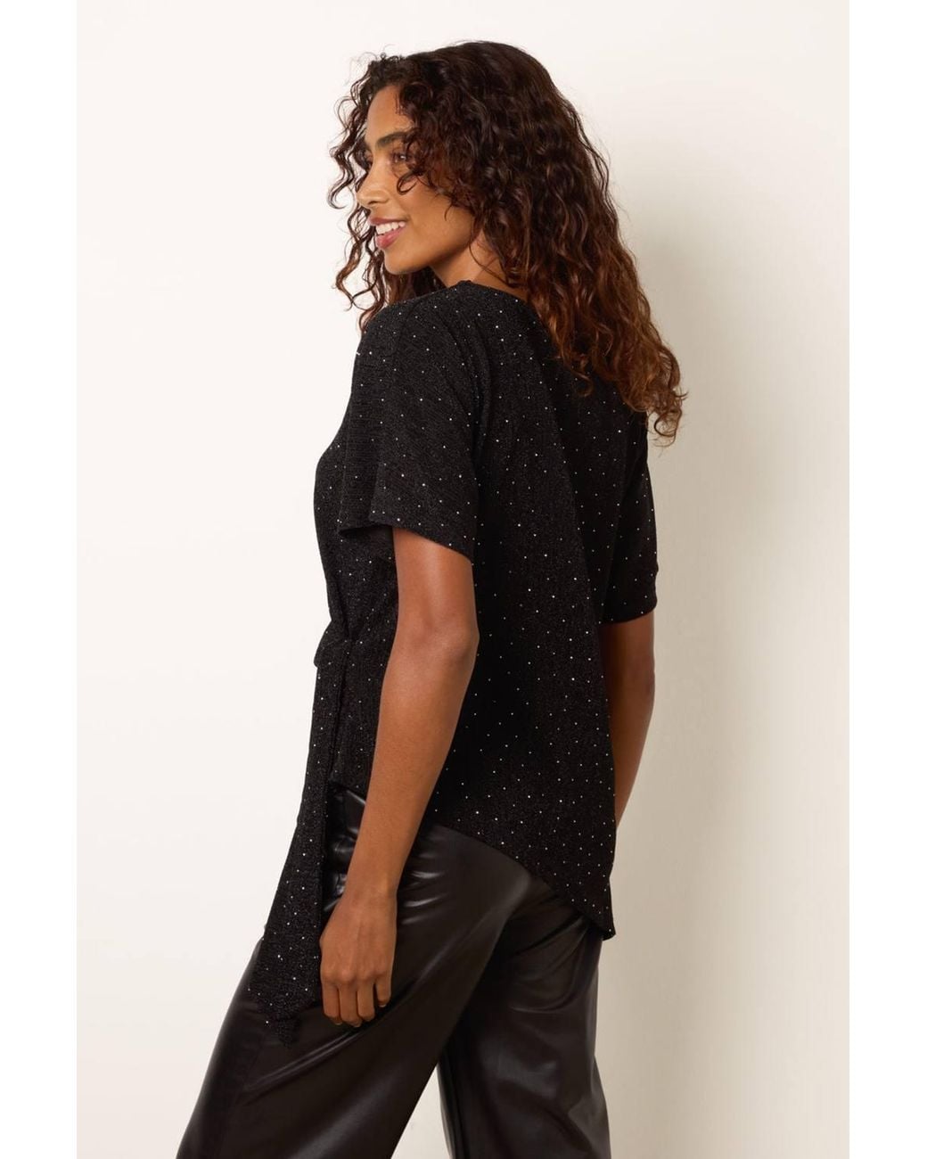 Blue Vanilla Black Short Sleeve Round Neck Top