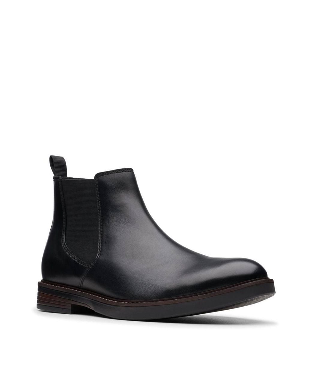 Clarks Black Paulson Up Leather Ankle Boots, Chelsea Boots for men