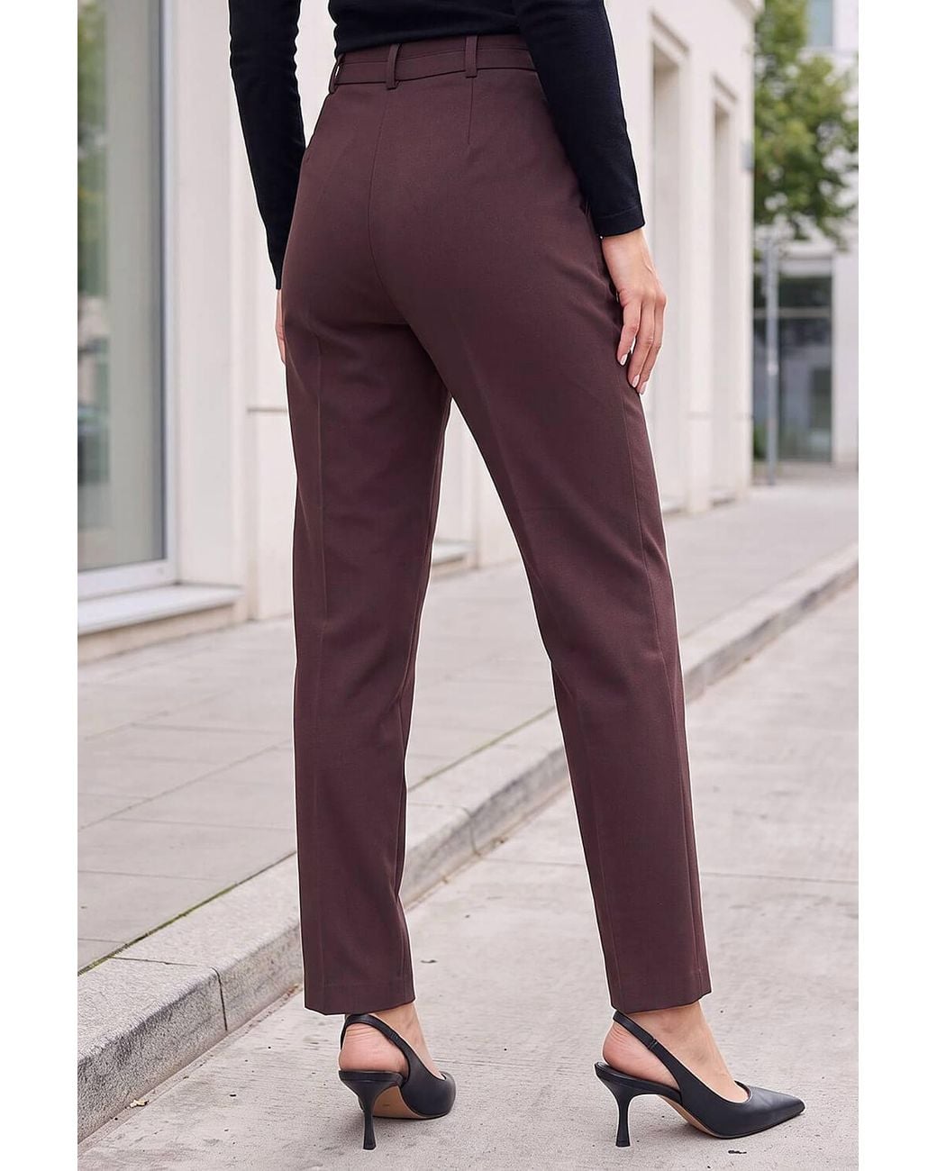 Roman Brown Straight Leg Stretch Trouser