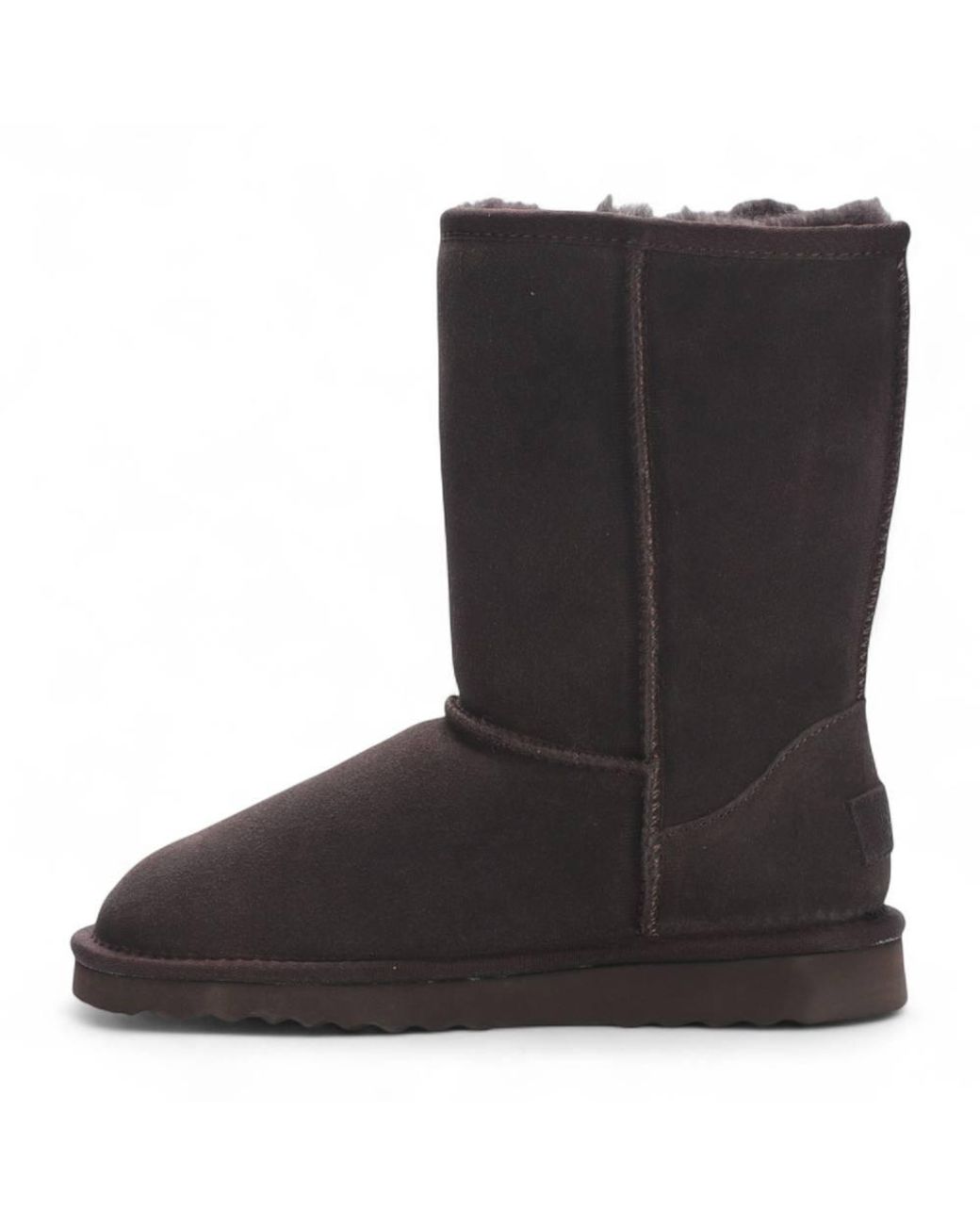 Infinity Leather Black Genuine Sheepskin Suede Slip-On Ankle Winter Boots