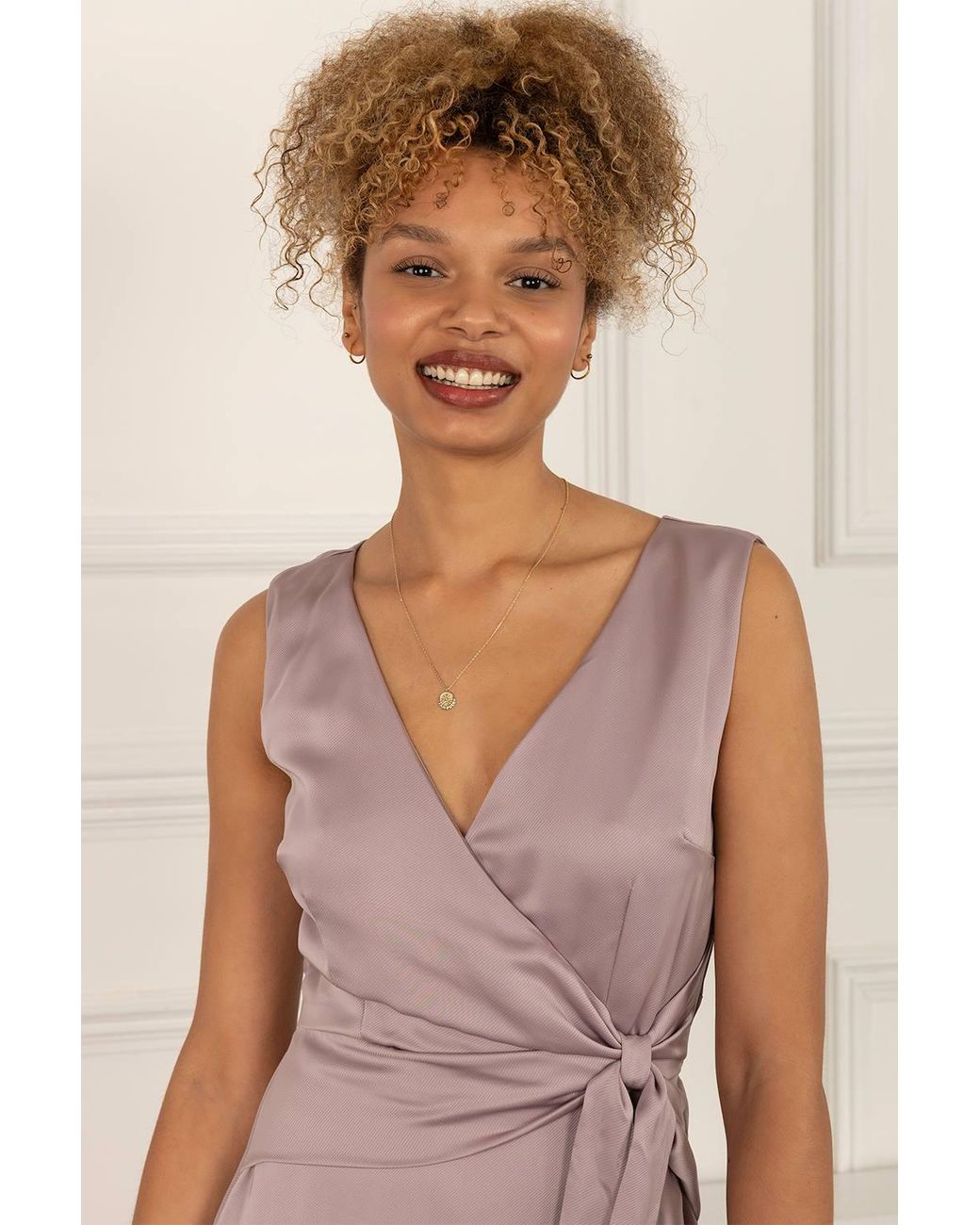Jolie Moi Brown Kyleigh Frill Hem Maxi Dress