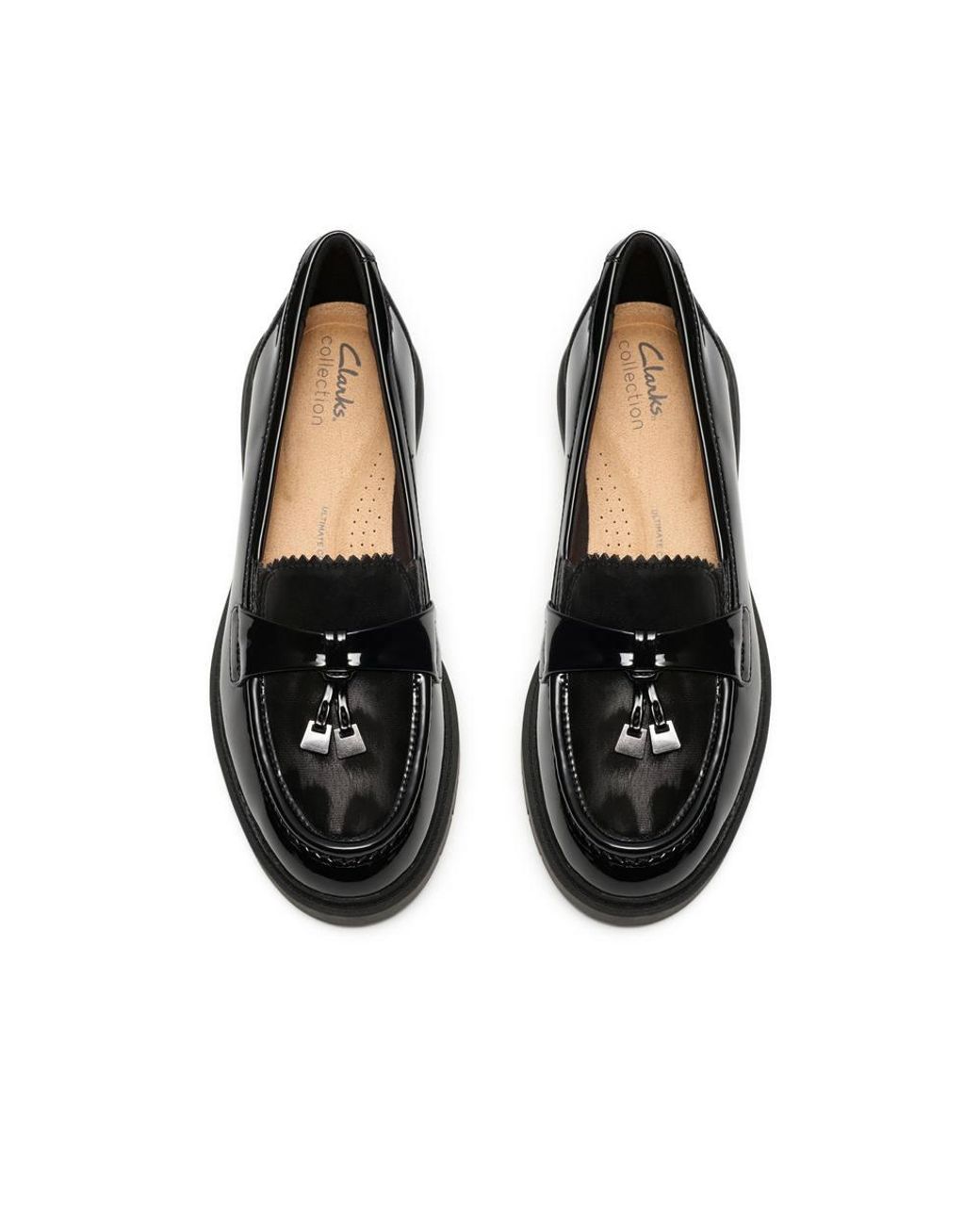 Clarks Black Westlynn Bella Patent Loafers, Slip Ons