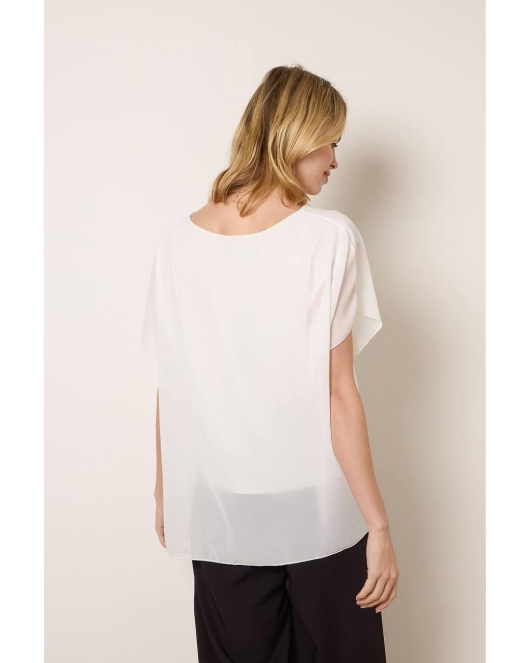 Blue Vanilla Natural Long Sleeve V-Neck Blouse