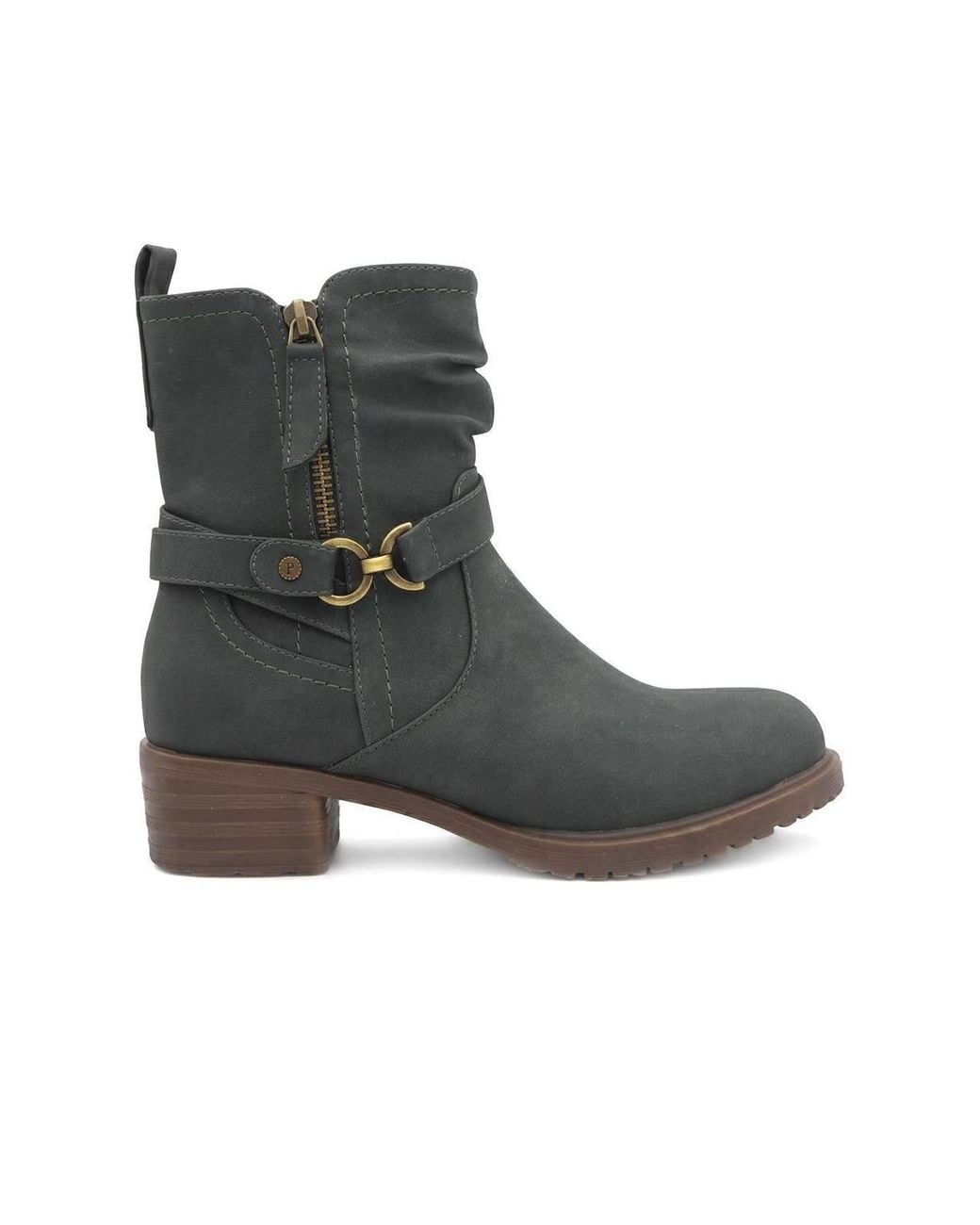 Pavers Black Warm Lined Zip Fasten Calf Length Boots