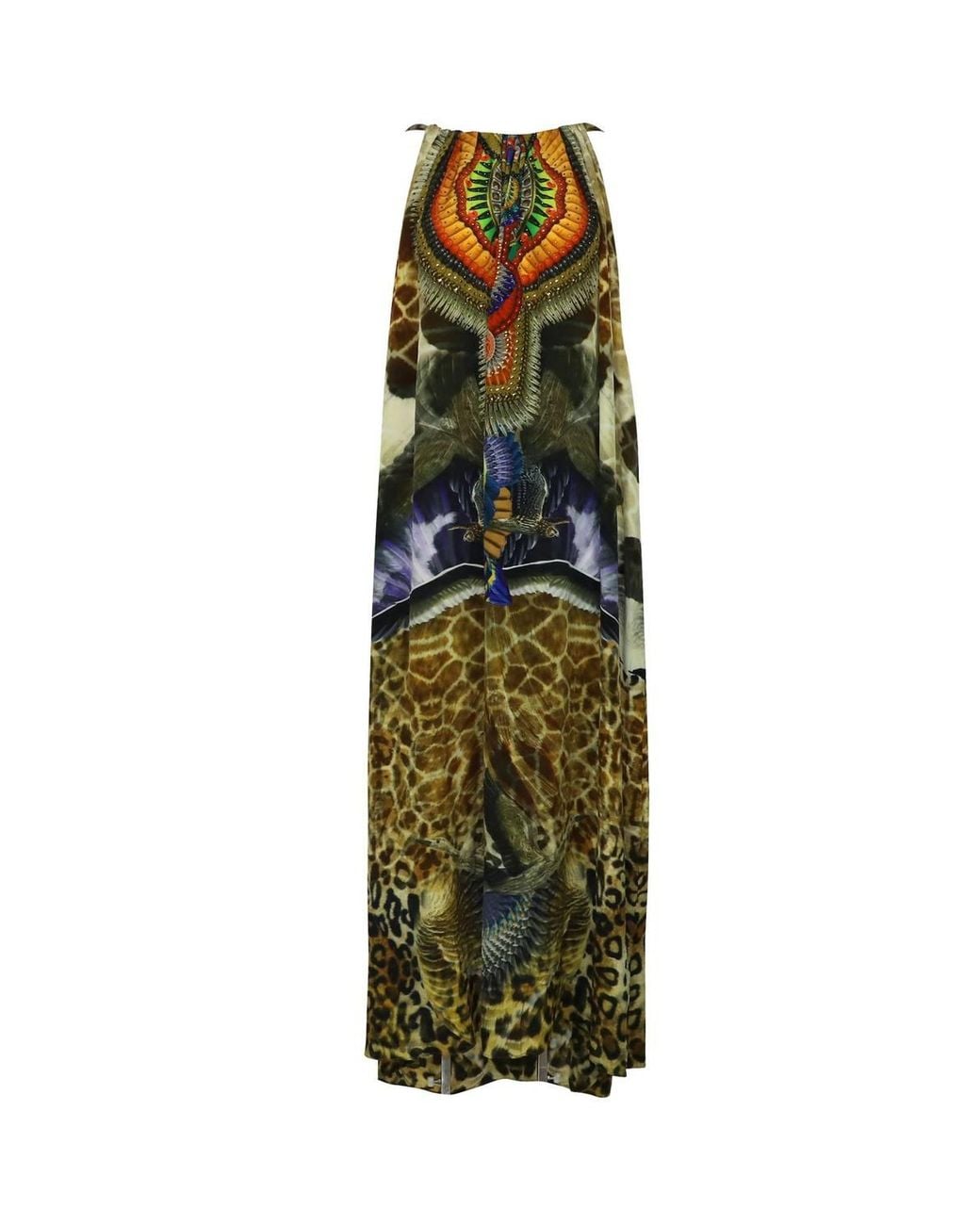 Camilla Green Preloved Eagle & Leopard Print Maxi Kaftan