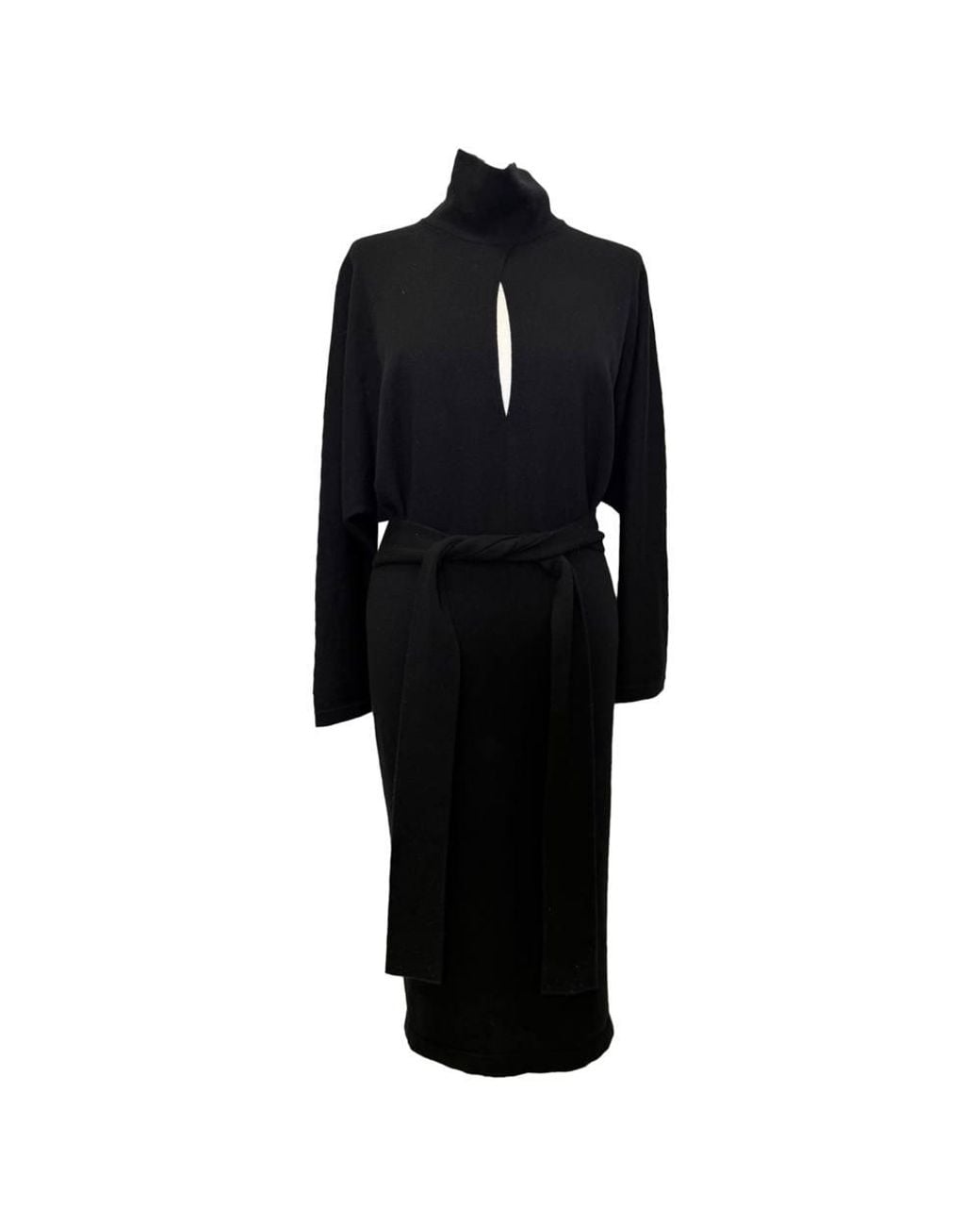 Tom Ford Black Preloved Cutout Turtleneck Midi Dress