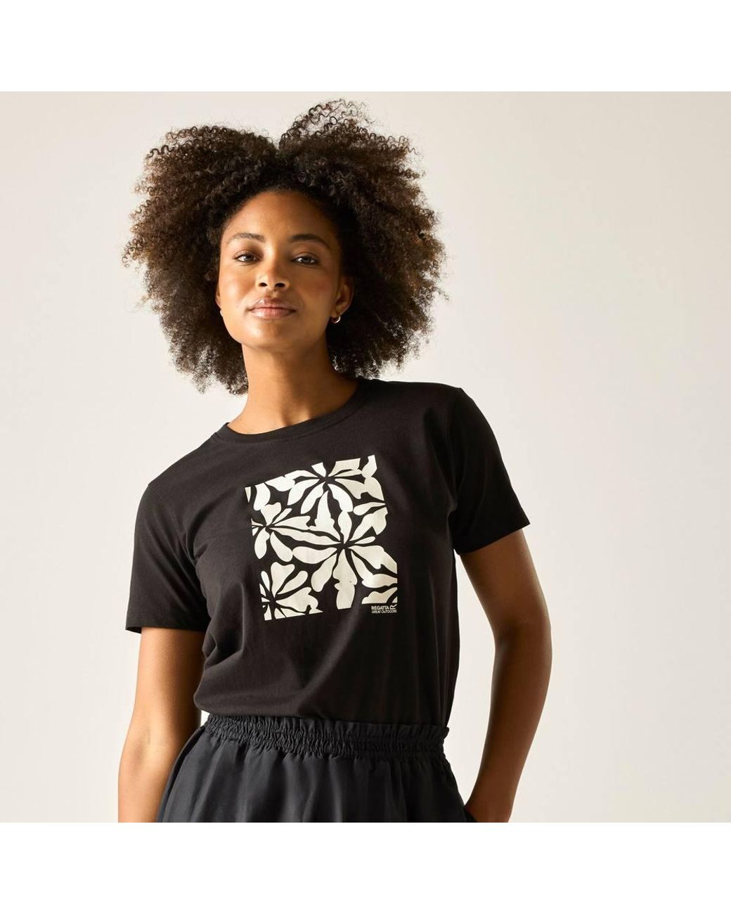 Regatta Black Filandra Ix Short Sleeved Graphic T-Shirt
