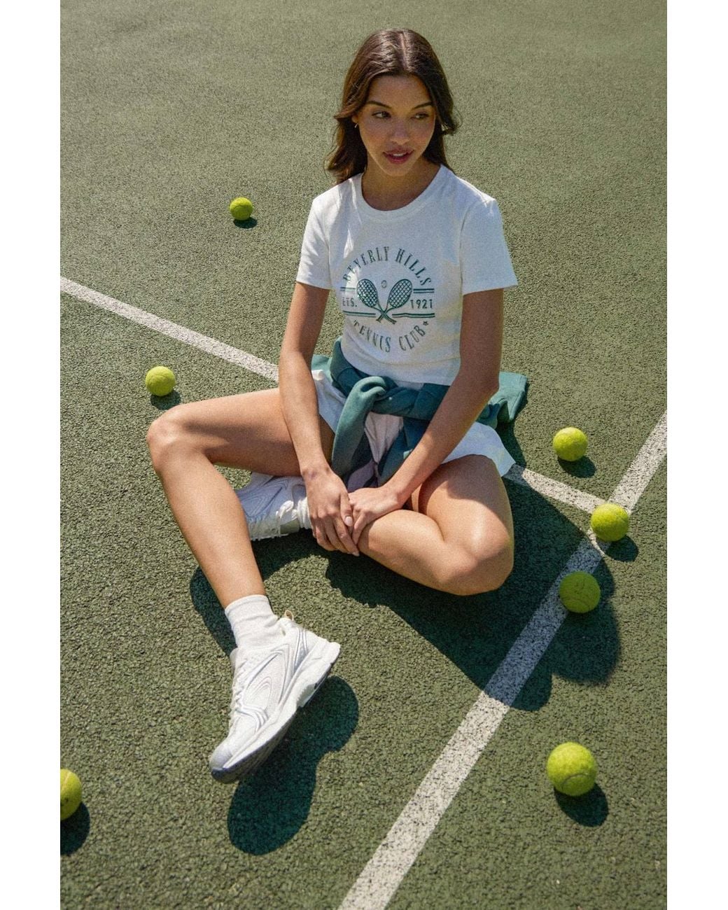 Pink Vanilla White Beverly Hills Tennis Embellished T-Shirt