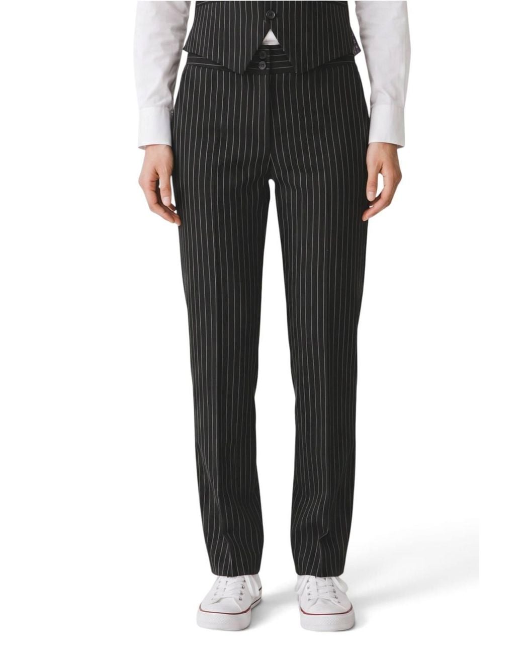 Infinity Leather Black Pinstripe 3 Piece Tailored Fit Formal Suit