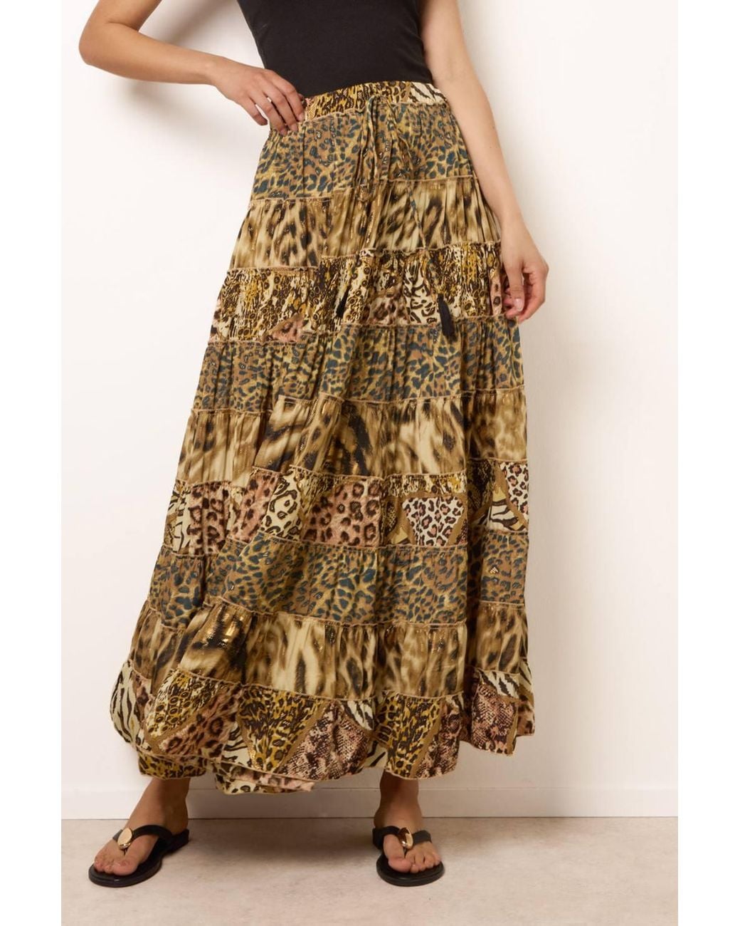 Blue Vanilla Natural Drawstring Maxi Skirt