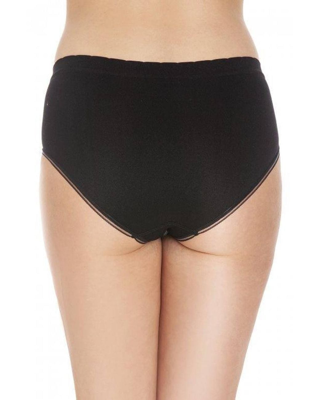 CAMILLE Black Three Pack Smooth Seamless High Leg Briefs