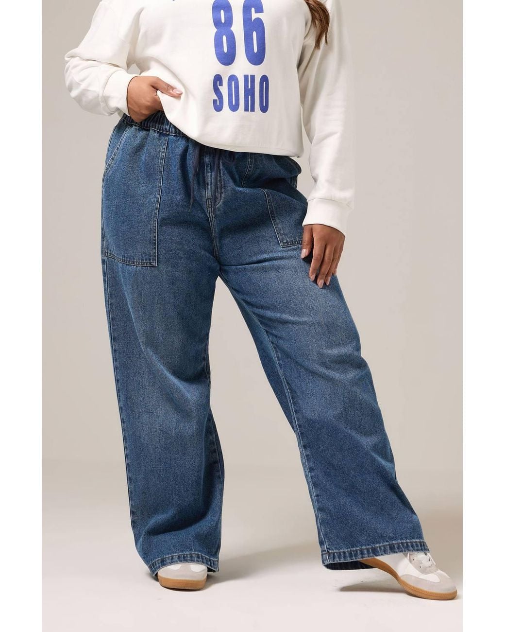 Yours Blue Tie Detail Denim Jeans