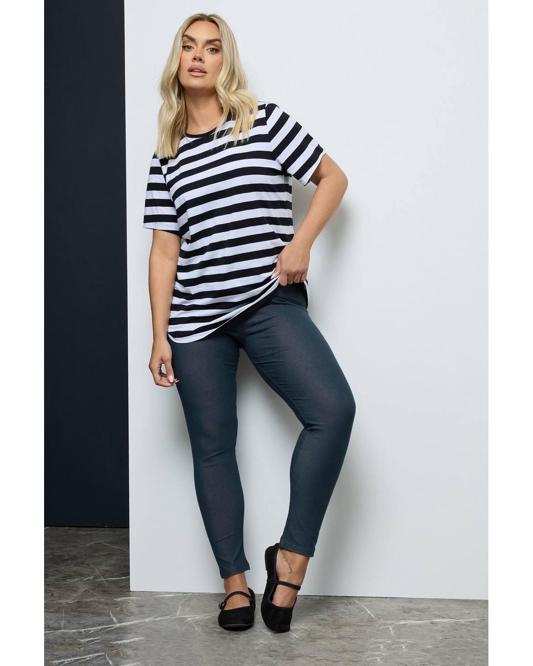 Yours Blue Jersey Stretch Jeggings