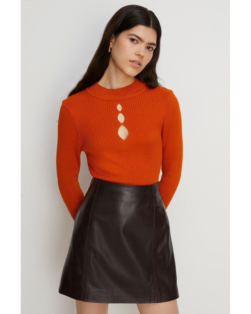 Oasis keyhole long sleeve top discount