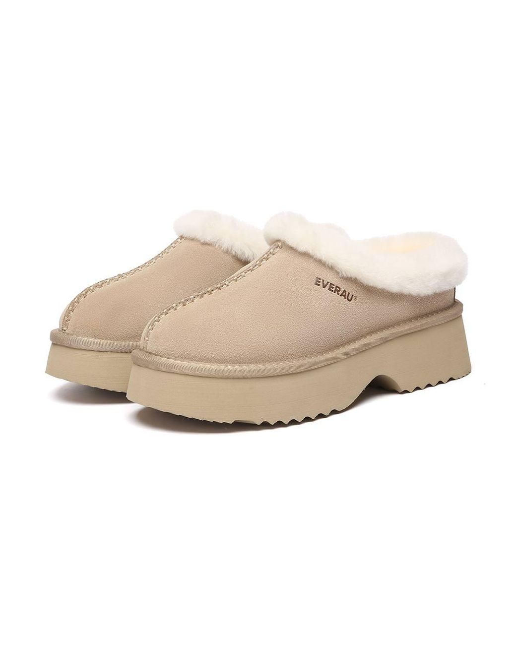 EverAu Australia Natural Savanna Ankle Chunky Platform Real Sheepskin Boots