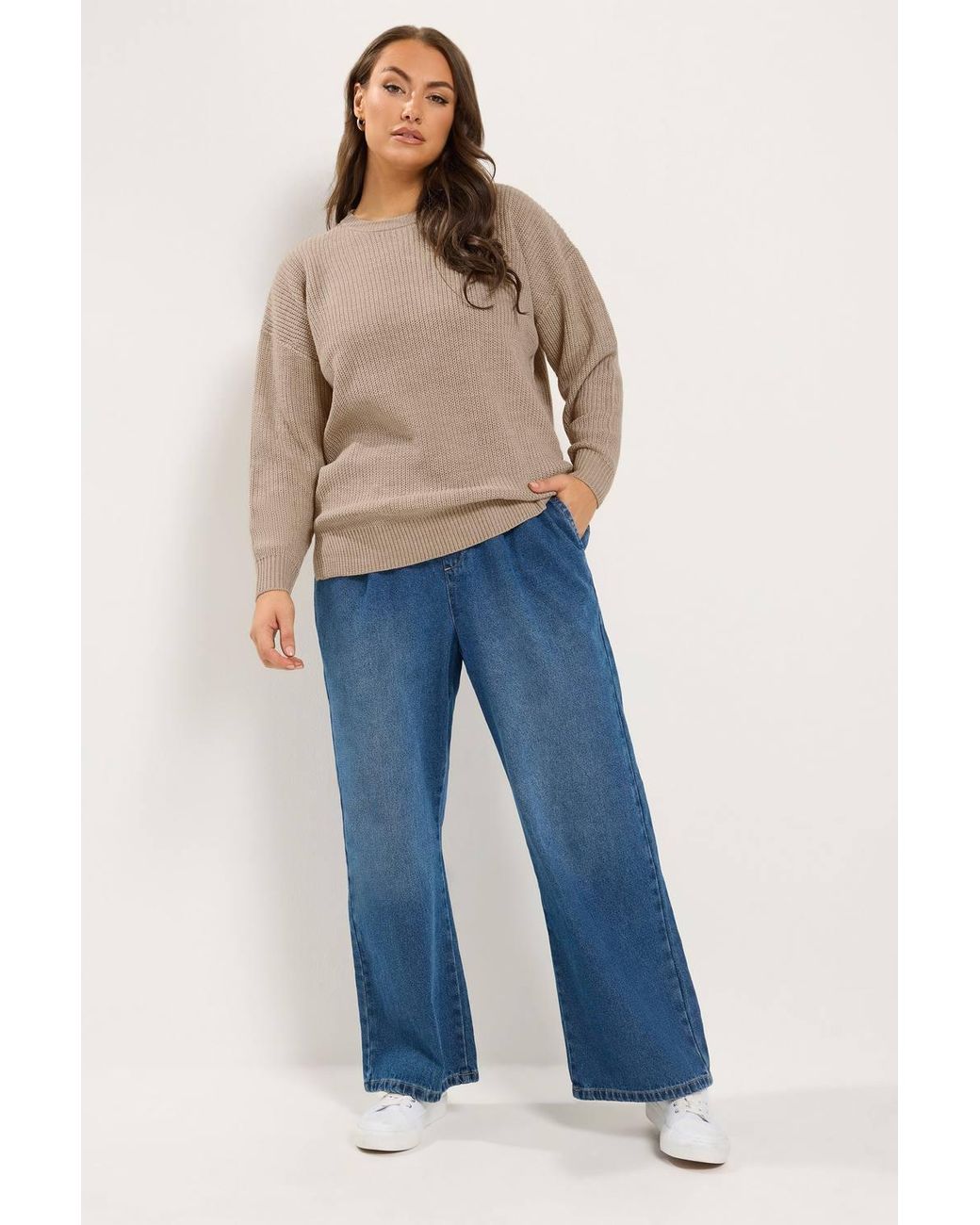 Yours Natural Crew Neck Knitted Jumper