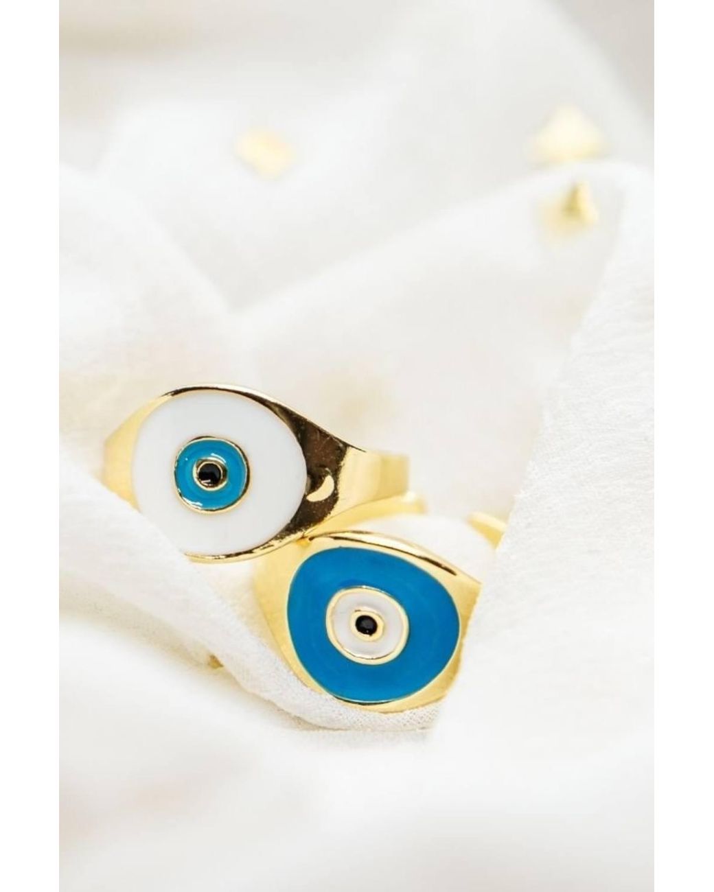 The Colourful Aura Black Adjustable Devil Evil Eye Turkish Boho Protection Nazaria Ring