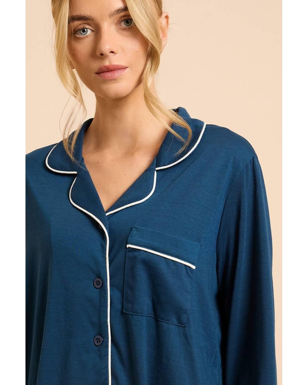 Dorothy Perkins Blue Long Sleeve Jersey Pyjama Set
