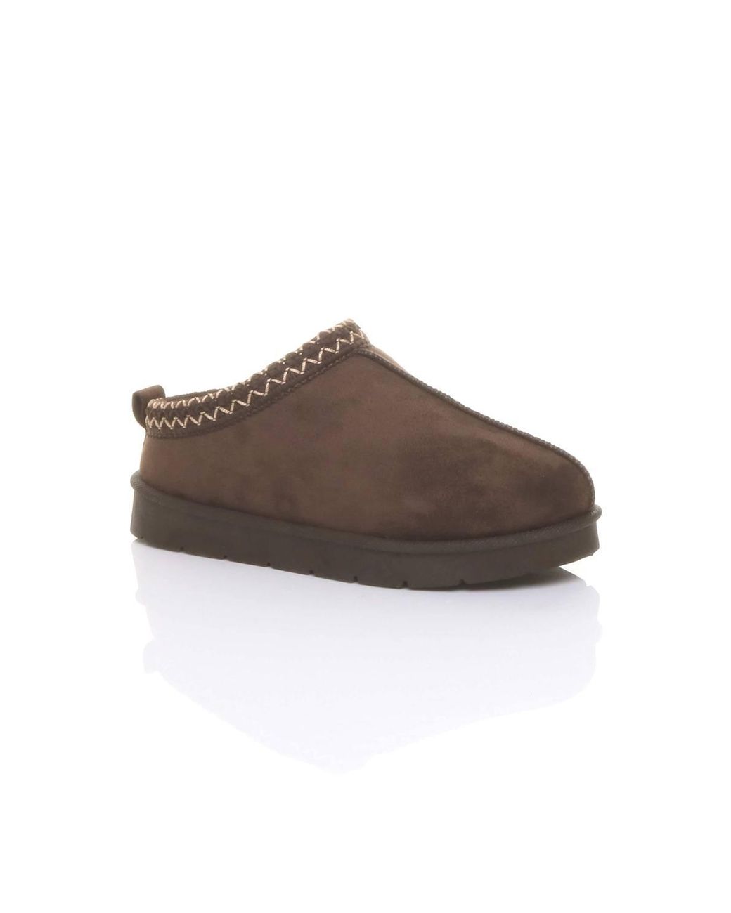AJVANI Natural Faux Fur Lined Comfy Aztec Embroidered Ultra Mini Booties Slippers