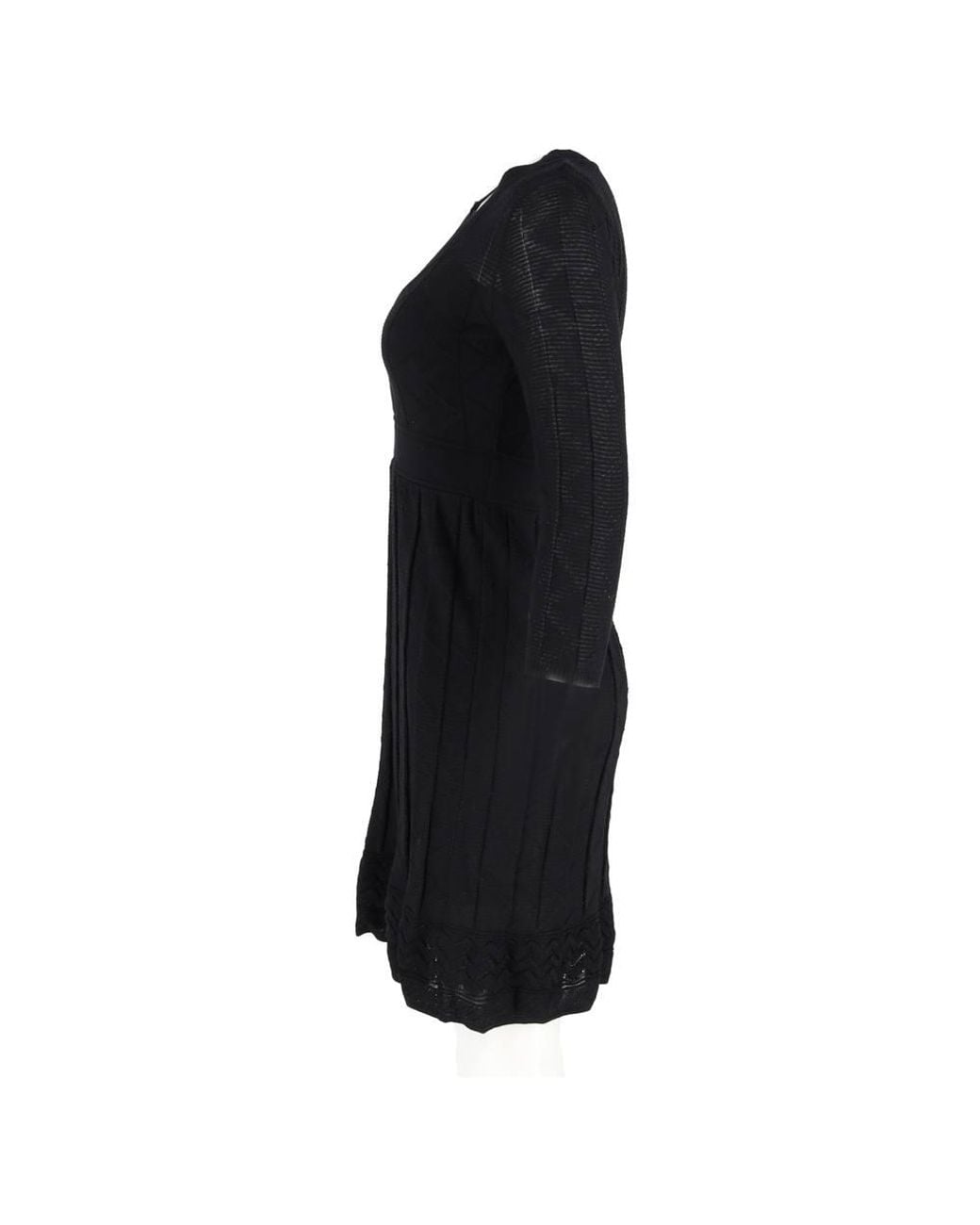 Missoni Black Preloved Knitted V-Neck Mini Dress