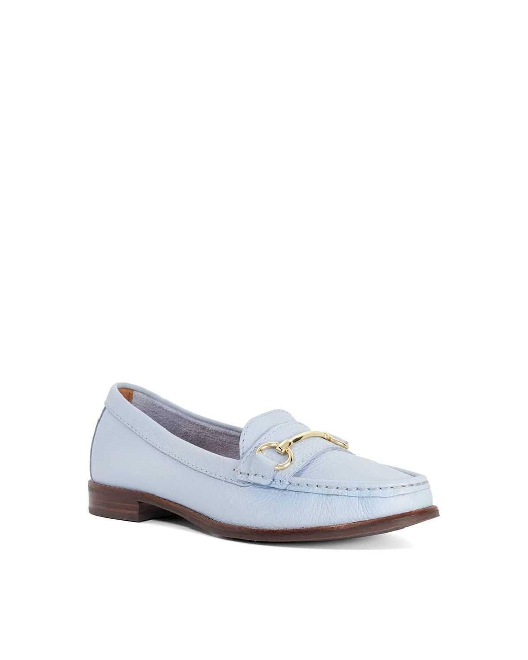Dune White Wide Fit 'Glenny' Leather Loafers