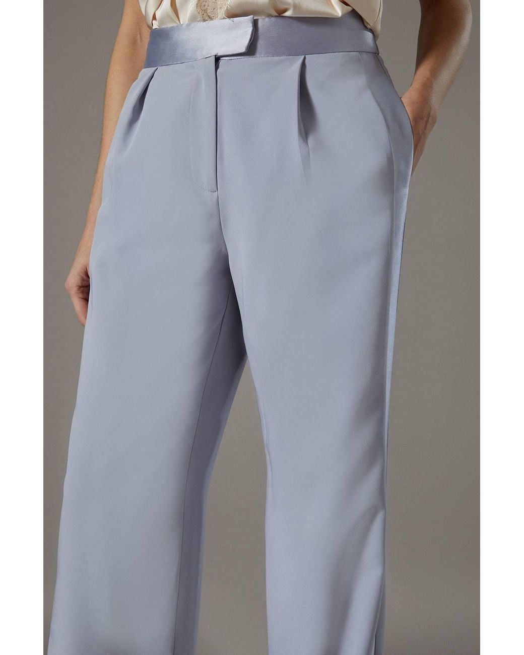 Coast Gray Satin Twill Panel Trouser