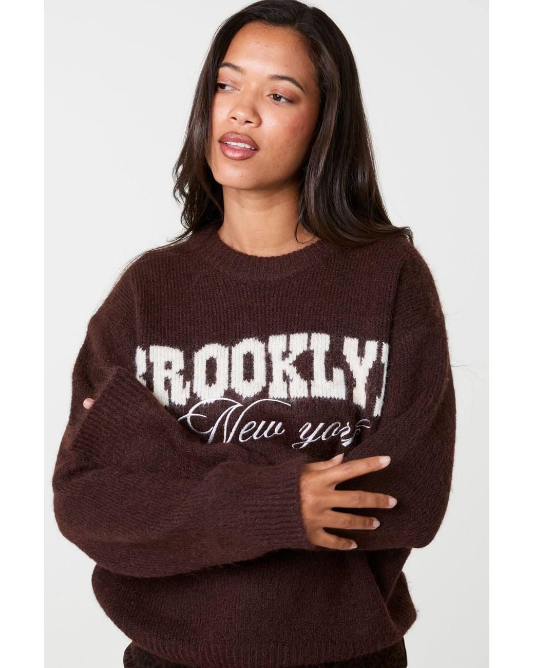 Pink Vanilla Brown Brooklyn Soft Knit Jumper