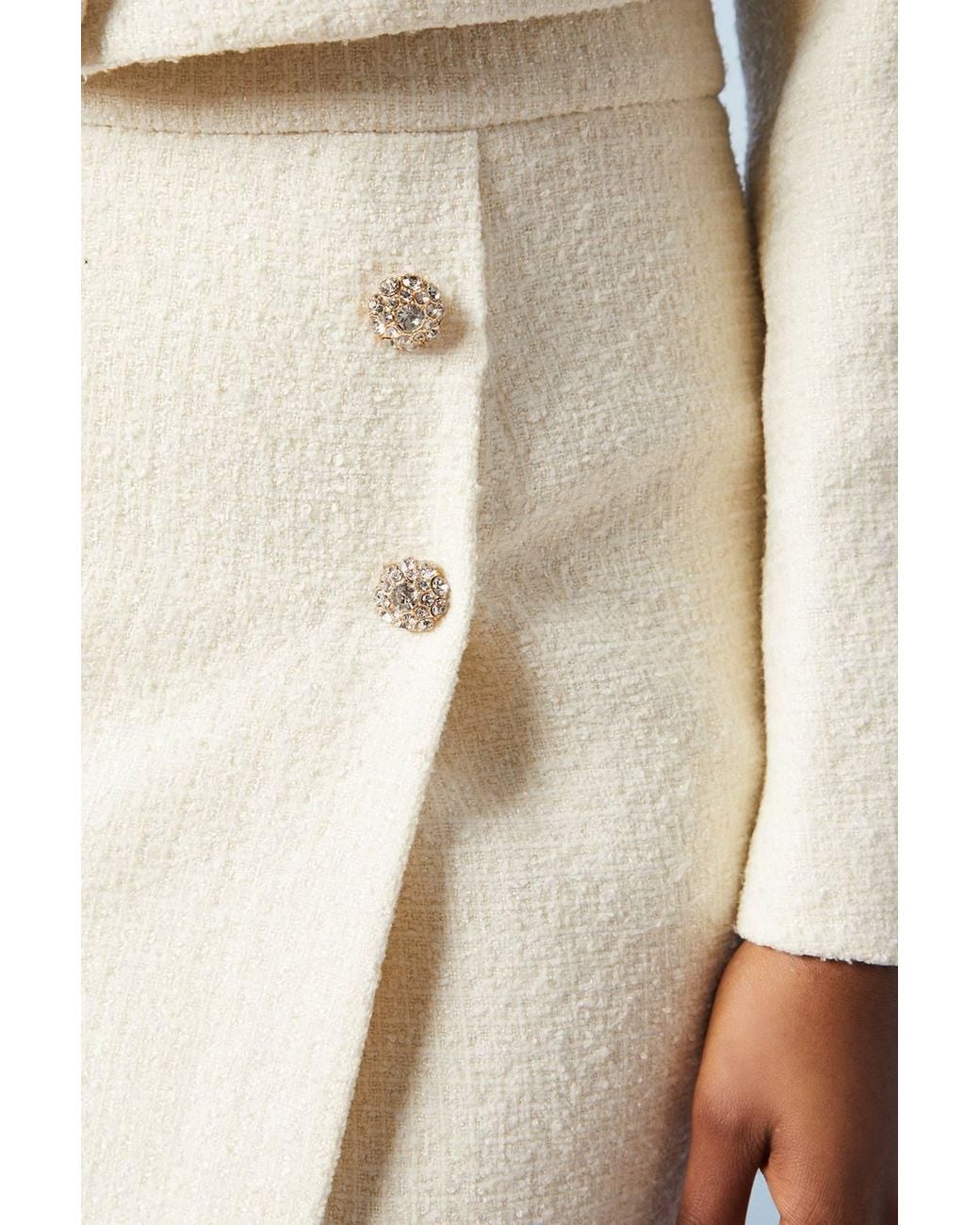 Coast White Boucle Mini Wrap Skirt