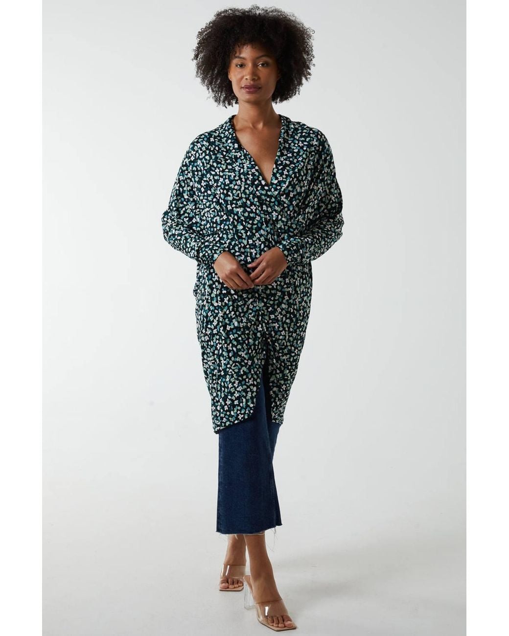 Blue Vanilla Blue Long Sleeve Slip On V-Neck Blouse