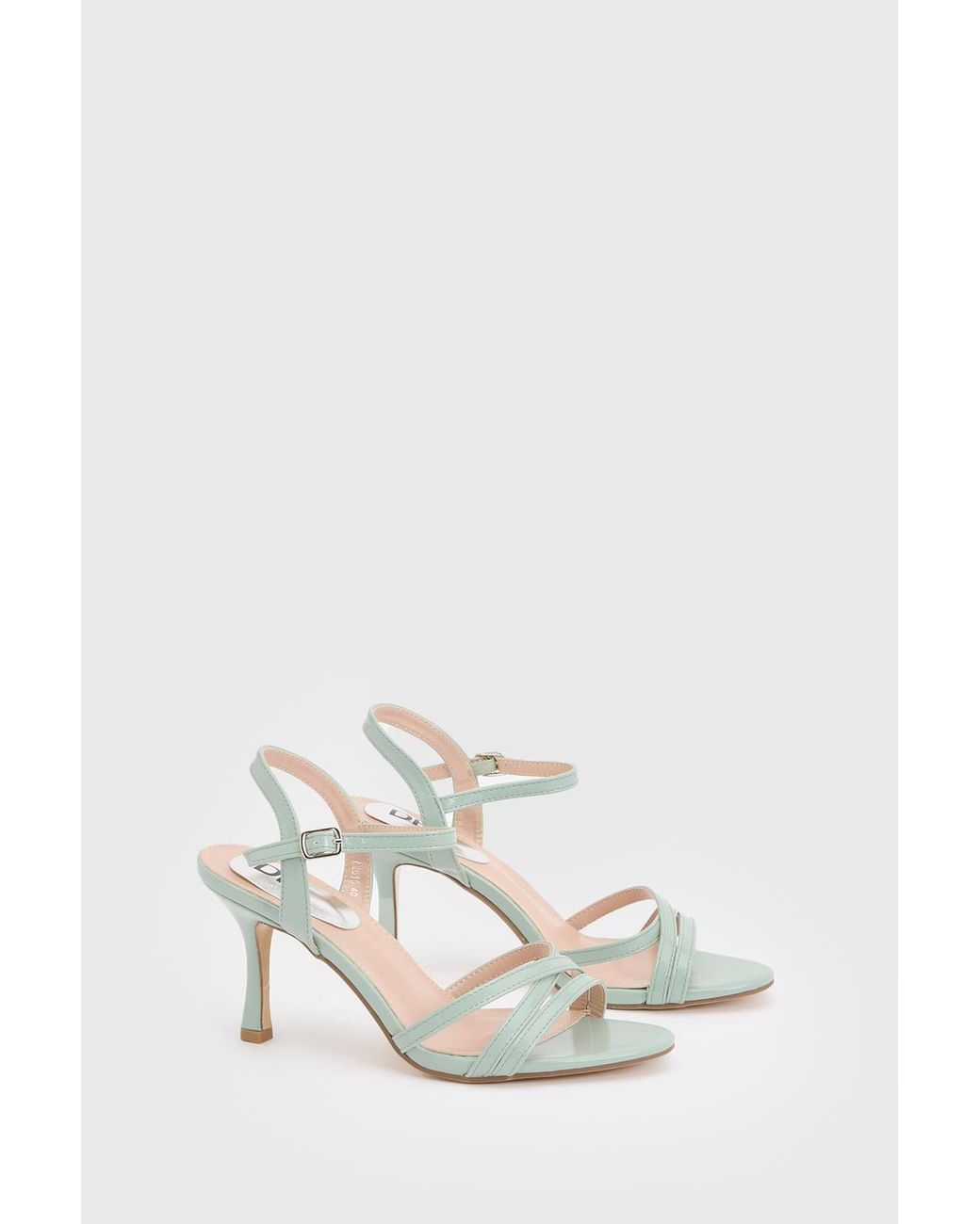 Dorothy Perkins Green Peppa Faux Leather Strappy 2 Part Heeled Sandals