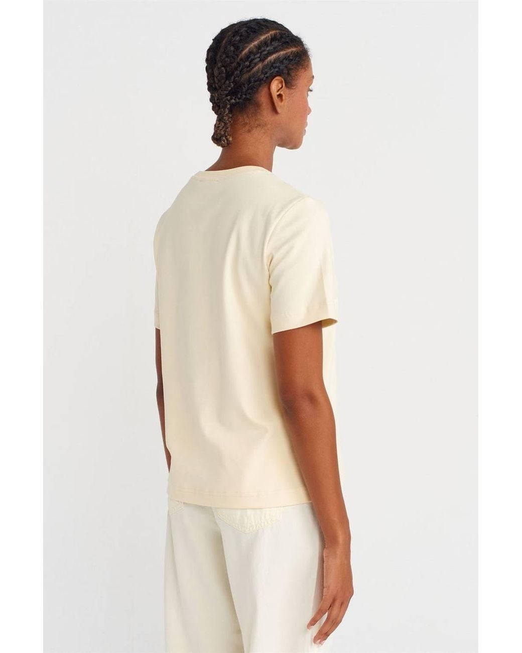 Dilvin Natural Cotton Crew Neck T-Shirt