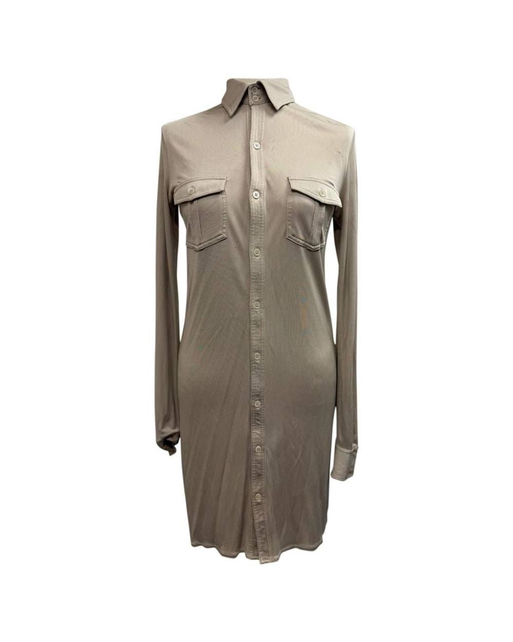 Balenciaga Brown Preloved Button-Down Midi Shirt Dress