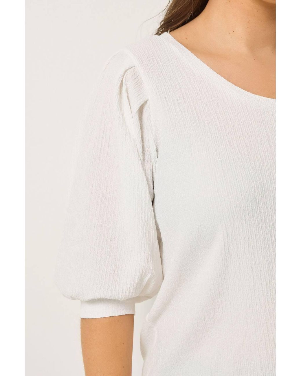 Yours White Puff Sleeve Top