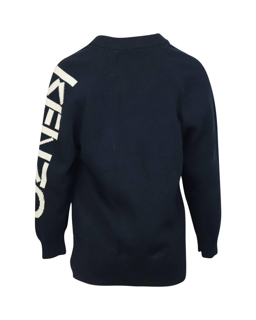KENZO Blue Preloved Knit Zip Long Cardigan