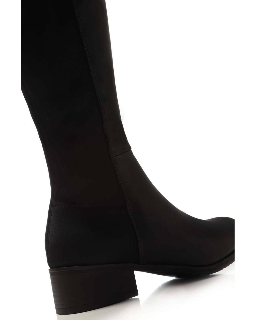 Miss Diva Blue Tyla Over The Knee Elasticated Back Pu Boots
